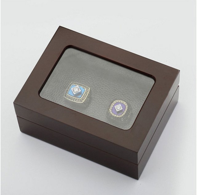 Gorgeous Ring sets with Wooden Boxes Replica Baseball Copper 2pcs Los