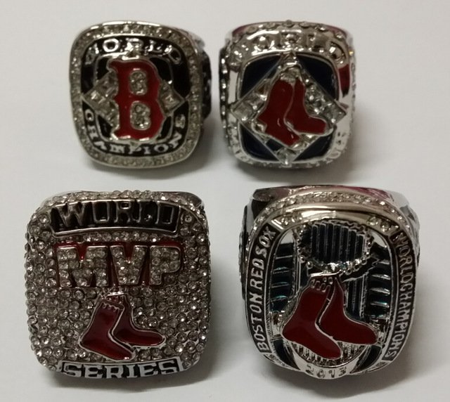 4pcs per set 2004 2007 2013 Boston Red Sox championship rings replica