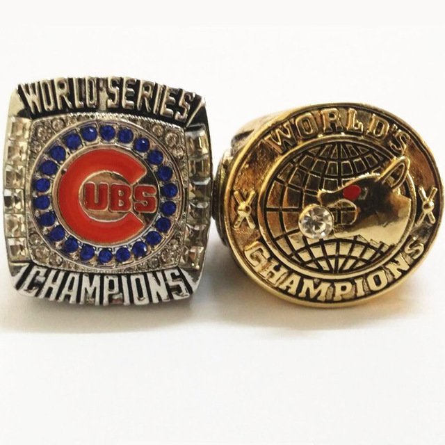 2Pcs/Set 1907 2016 Chicago Cubs World Series Baseball Championship Rin