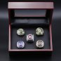 A Set Chicago Cubs World Series Championship rings 5Pcs With Wooden Di