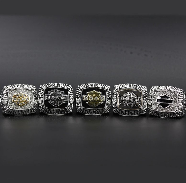 Harley-Davidson Motorcycle Retro Ring Motorcycle Championship Ring 5-p