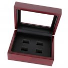 Wooden Championship Big Ring Display Luxury Jewelry Box 4 Hole