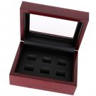 Wooden Championship Big Ring Display Luxury Jewelry Box 6 Hole