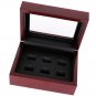 Wooden Championship Big Ring Display Luxury Jewelry Box 6 Hole