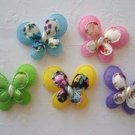 25 pcs Satin/Felt Japanese Floral Butterfly Applique