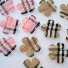 30 pcs Classic Plaid Check Flower Applique