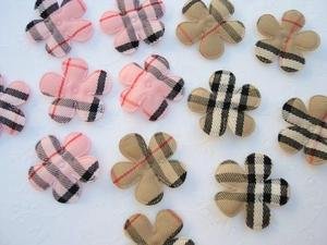 30 pcs Classic Plaid Check Flower Applique
