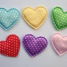 60 Satin Polka Dots Heart Applique
