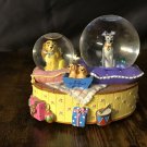 Disney Lady and The Tramp & Pups Double Snow Globe Music Box Fur Elise Enesco