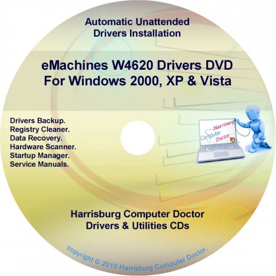eMachines W4620 Drivers Restore Recovery CD/DVD