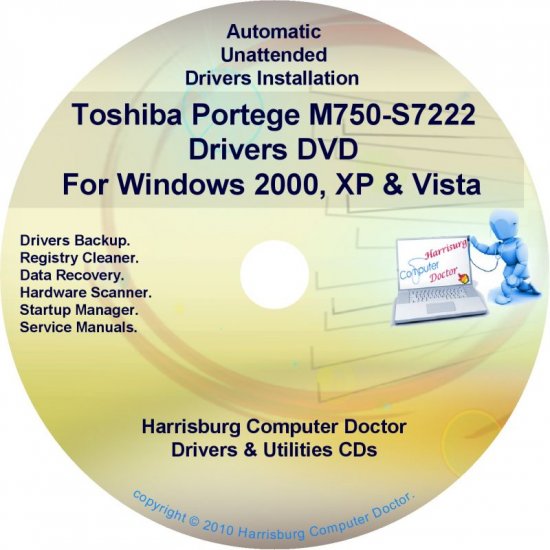 Toshiba Portege M750-S7222 Drivers Recovery CD/DVD