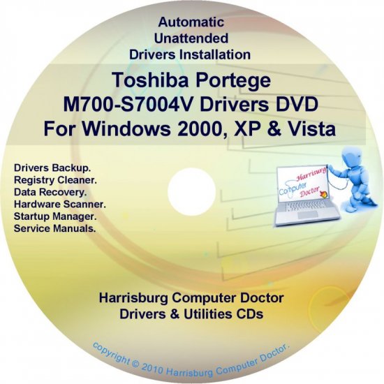 Toshiba Portege M700-S7004V Drivers Recovery CD/DVD