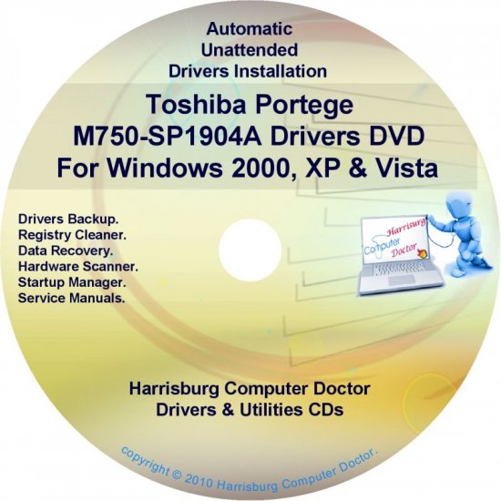 Toshiba Portege M750-SP1904A Drivers Recovery CD/DVD