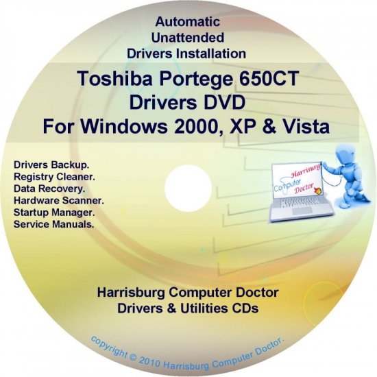 Toshiba Portege 650CT Drivers Recovery CD/DVD