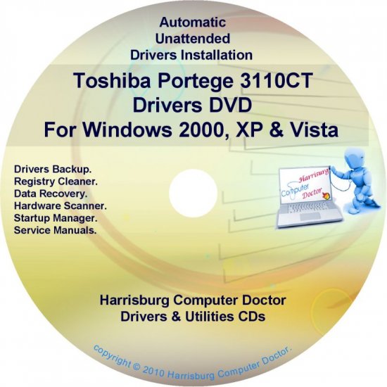 Toshiba Portege 3110CT Drivers Recovery CD/DVD