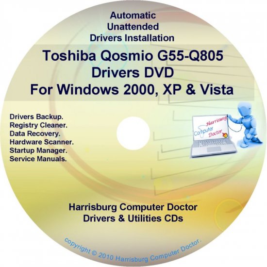 Toshiba Qosmio G55-Q805 Drivers Recovery CD/DVD
