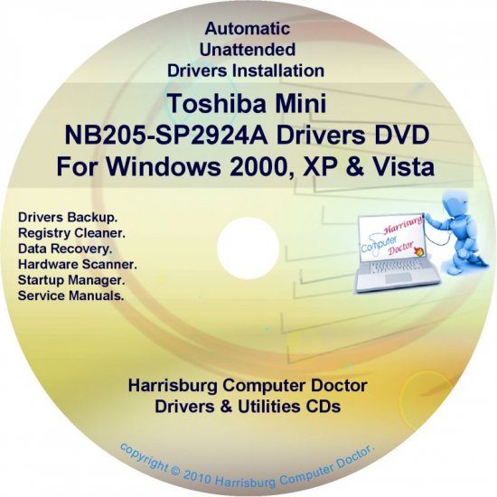 Toshiba Mini NB205-SP2924A Drivers Recovery CD/DVD
