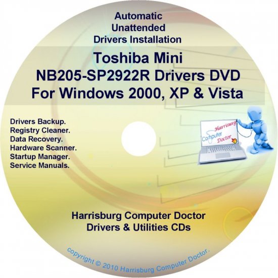 Toshiba Mini NB205-SP2922R Drivers Recovery CD/DVD