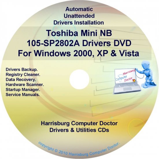 Toshiba Mini NB105-SP2802A Drivers Recovery CD/DVD