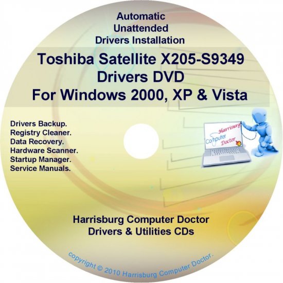 Toshiba Satellite X205-S9349 Drivers Recovery CD/DVD
