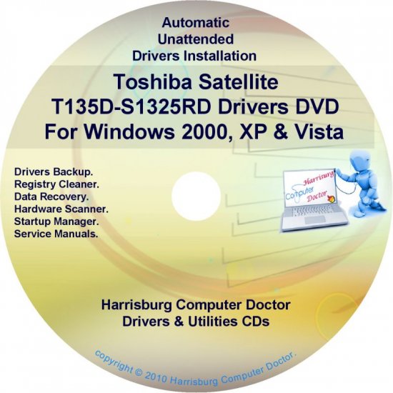 Toshiba Satellite T135D-S1325RD Drivers CD/DVD