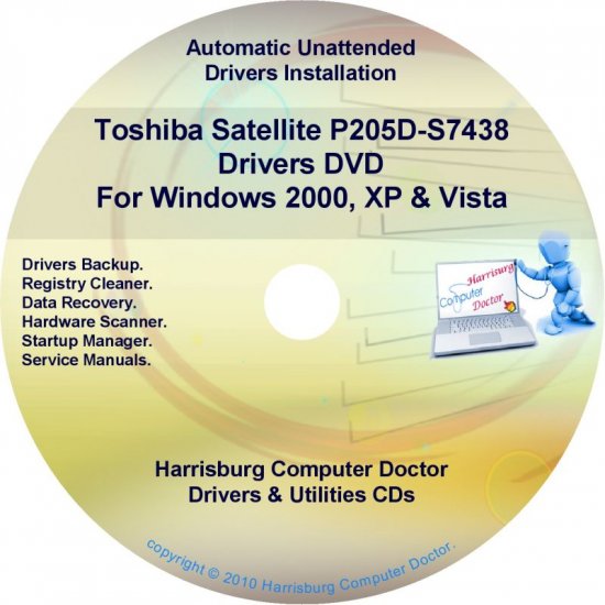 Toshiba Satellite P205D-S7438 Drivers Recovery CD/DVD