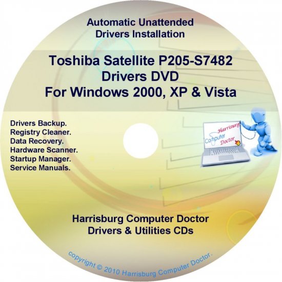 Toshiba Satellite P205-S7482 Drivers Recovery CD/DVD