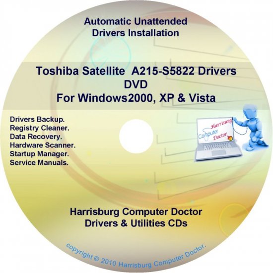 Toshiba Satellite A215-S5822 Drivers Recovery CD/DVD