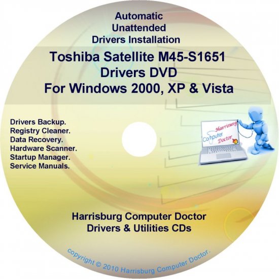 Toshiba Satellite M45-S1651 Drivers Recovery CD/DVD