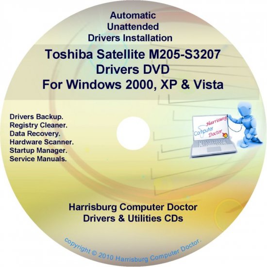 Toshiba Satellite M205-S3207 Drivers Recovery CD/DVD