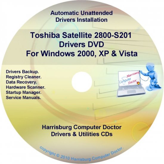 Toshiba Satellite 2800-S201 Drivers Recovery CD/DVD