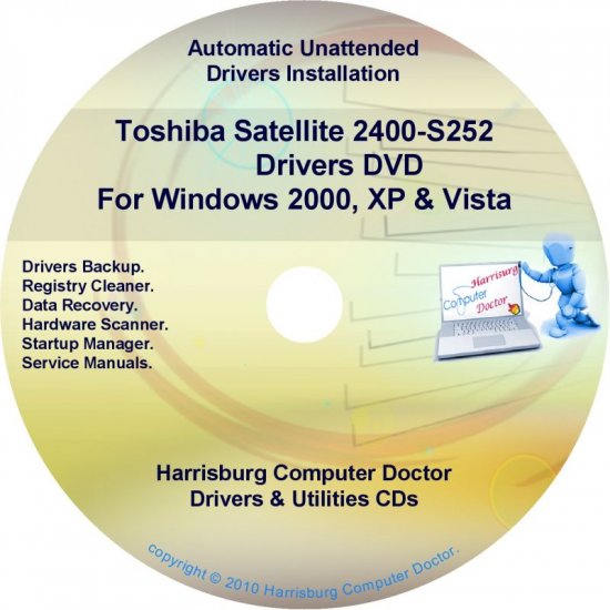 Toshiba Satellite 2400-S252 Drivers Recovery CD/DVD