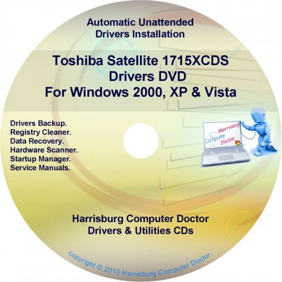 Toshiba Satellite 1715XCDS Drivers Recovery CD/DVD