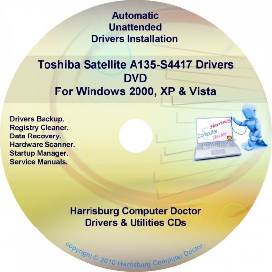 Toshiba Satellite A135-S4417 Drivers Recovery CD/DVD