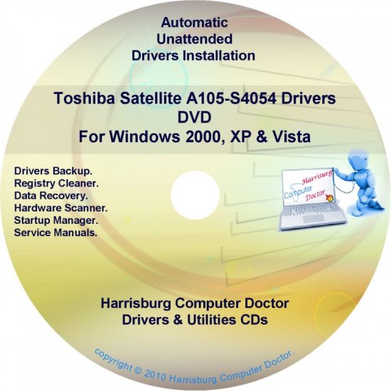 Toshiba Satellite A105-S4054 Drivers Recovery CD/DVD