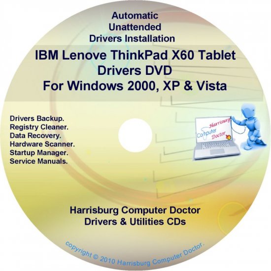 IBM Lenovo ThinkPad X60 Drivers Recovery Disc CD/DVD