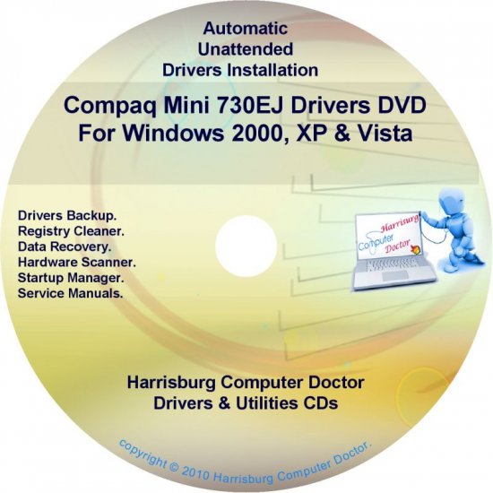 Compaq Mini 730EJ Drivers Restore HP Disc Disk CD/DVD