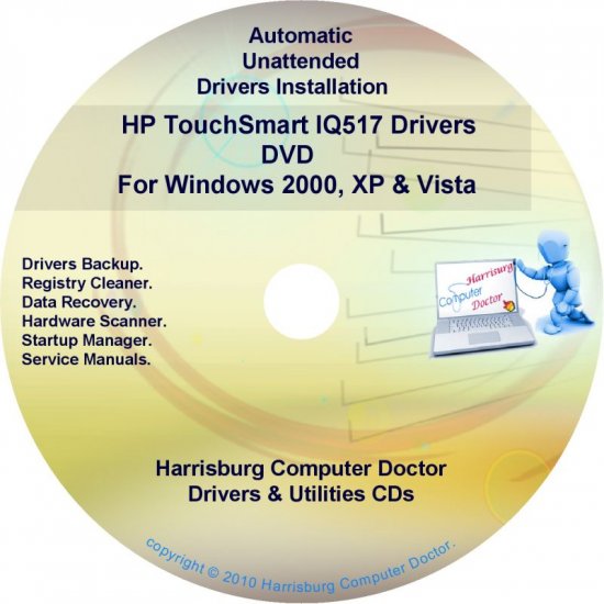 HP TouchSmart IQ517 Driver Recovery Disc CD/DVD