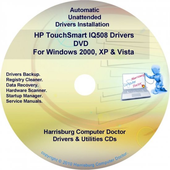 HP TouchSmart IQ508 Driver Recovery Disc CD/DVD