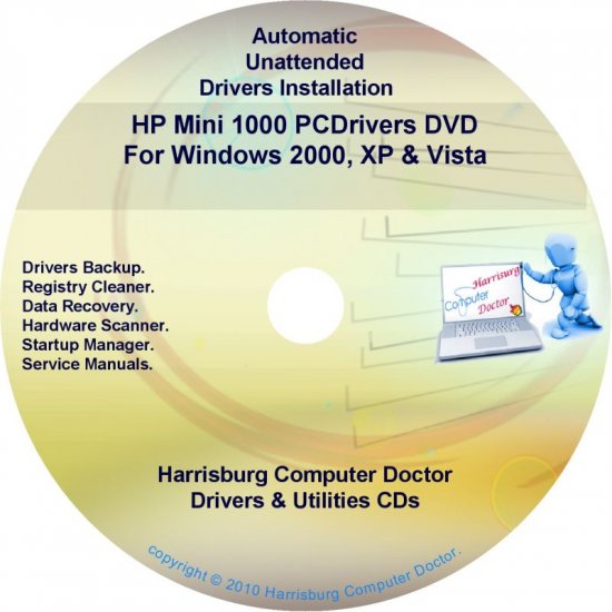 HP Mini 1000 PC Driver Recovery Restore Disc CD/DVD