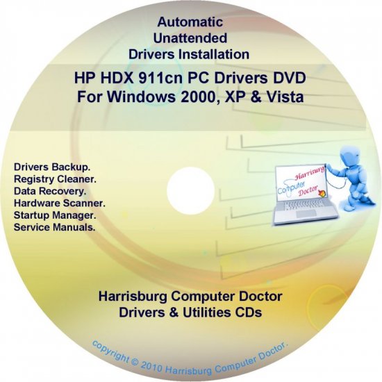 HP HDX 911cn PC Driver Recovery Restore Disc CD/DVD
