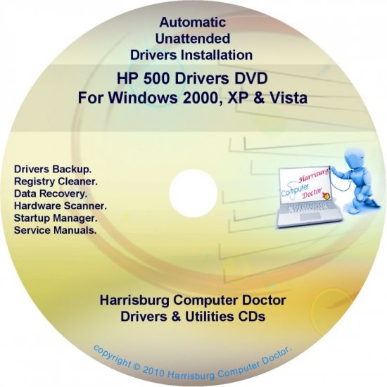 HP 500 Driver Recovery Restore Software Disc CD/DVD