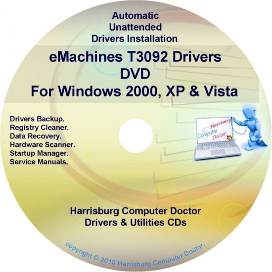 eMachines T3092 Drivers Restore Recovery CD/DVD