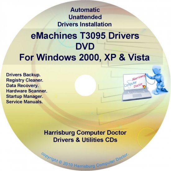 eMachines T3095 Drivers Restore Recovery CD/DVD