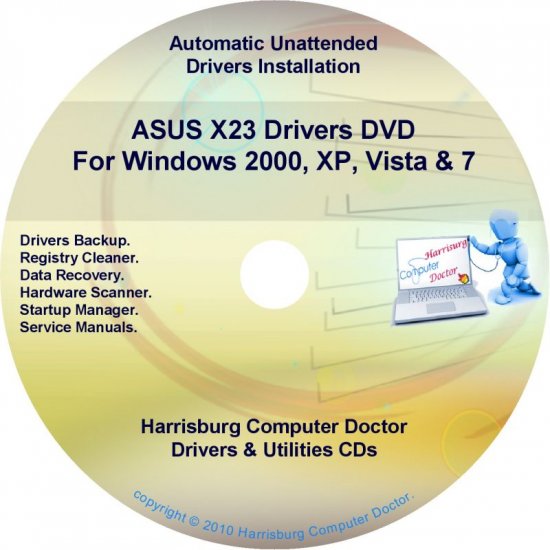 Asus X23 Drivers Restore Recovery CD/DVD