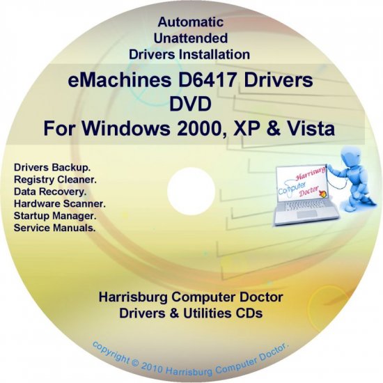 eMachines D6417 Drivers Restore Recovery CD/DVD