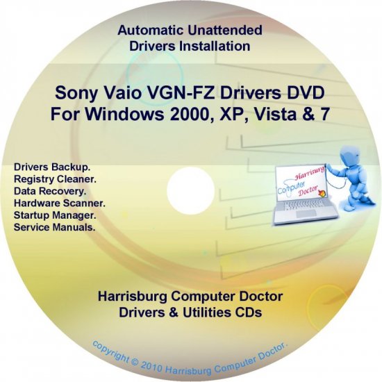 Sony Vaio VGNFZ Drivers Restore Recovery CD/DVD