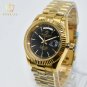 Peter Lee 40mm Men Luxury Vintage Design Gold Wristwatches Stainless Steel Automatic Mechanical