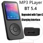 Portable MP3 Player 1.8 Inch Walkmen Type-C Bluetooth 5.4 Compatible E-Books Recording Sports