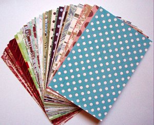 paper scrap pack - Asparagus collection from MME - 4 x 6 inches paper - set of 60